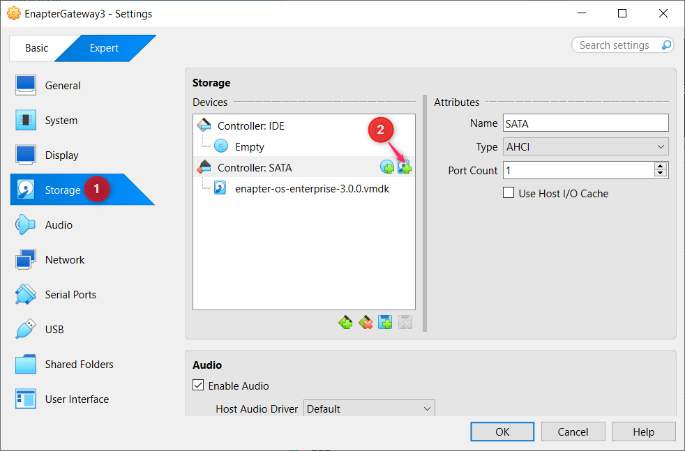 Storage Settings Configuration