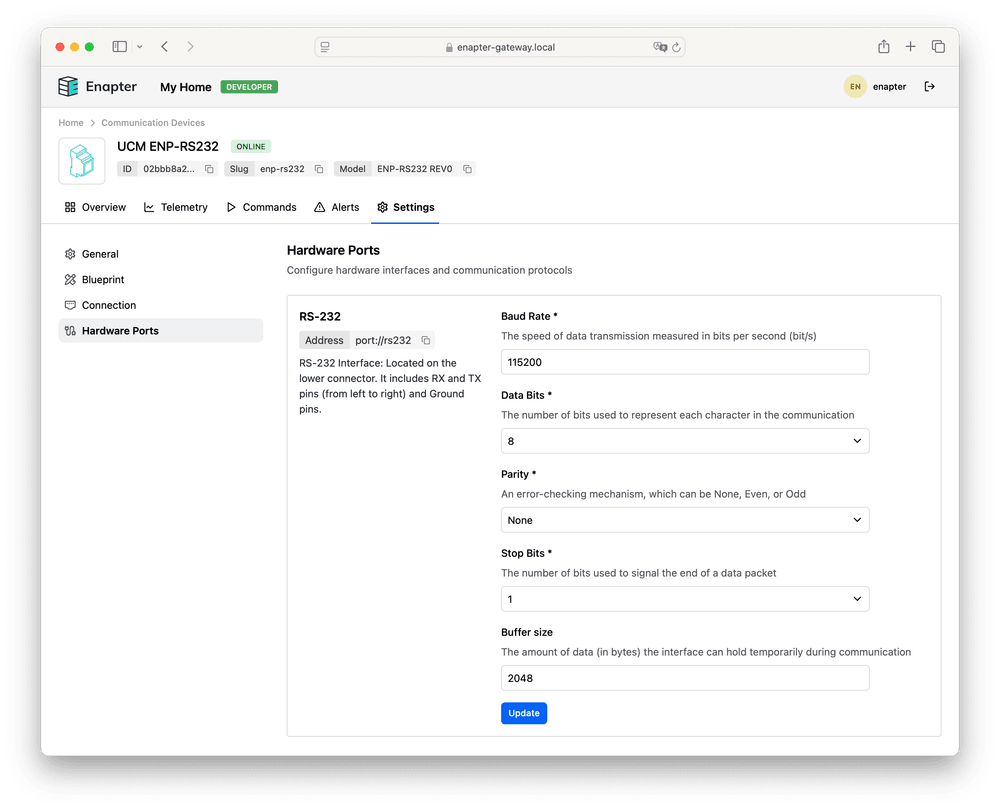 Interacting with Hardware | Enapter Developer Toolkit 3.0